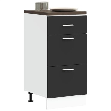 vidaXL Κάτω ντουλάπι Lyon μαύρο 40x46x81,5cm Κατασκευασμένο ξύλο