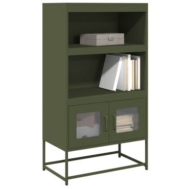 vidaXL Highboard Ελαιοπράσινο 68x39x123cm Ατσάλι 1 τεμ.