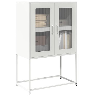 vidaXL Highboard Λευκό 68x39x107cm Ατσάλι 1 τεμ.