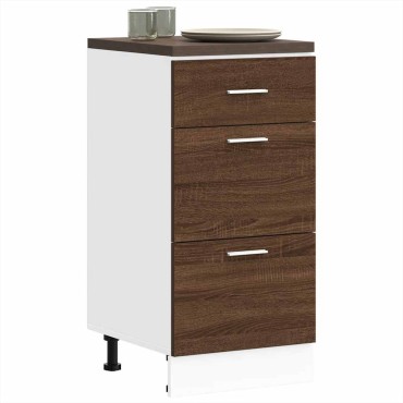 vidaXL Κάτω ντουλάπι Lyon καφέ δρυς 40x46x81,5cm Κατασκευασμένο ξύλο