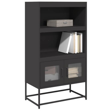 vidaXL Highboard Μαύρο 68x39x123cm Χάλυβας 1 τεμ.