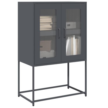 vidaXL Highboard Ανθρακί 68x39x107cm Χάλυβας 1 τεμ.