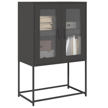 vidaXL Highboard Μαύρο 68x39x107cm Ατσάλι 1 τεμ.