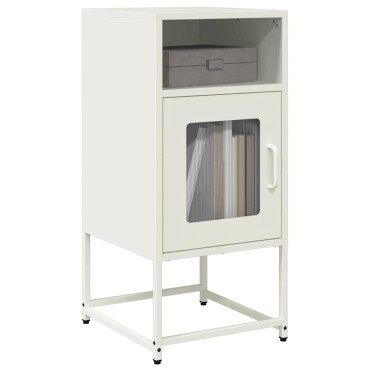 vidaXL Κομοδίνο λευκό 36x39x78cm από χάλυβα ψυχρής έλασης 1 τεμ.