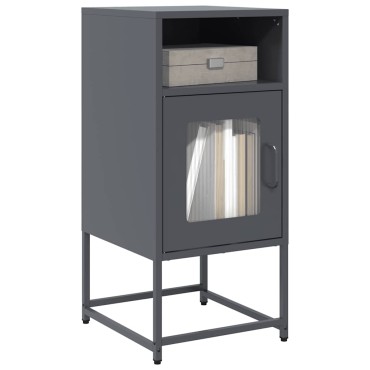 vidaXL Κομοδίνο ανθρακί 36x39x78cm από χάλυβα ψυχρής έλασης 1 τεμ.