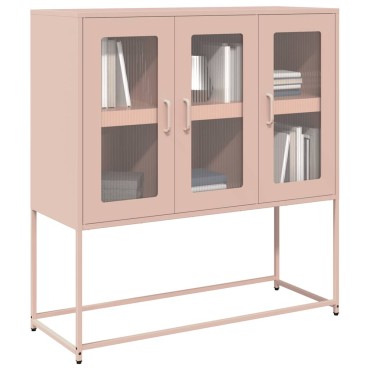 vidaXL Ντουλάπι Ροζ 100,5x39x107cm από Χάλυβα Ψυχρής Έλασης 1 τεμ.