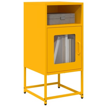 vidaXL Κομοδίνο ντουλάπι μουστάρδας κίτρινο 36x39x78cm 1 τεμ.