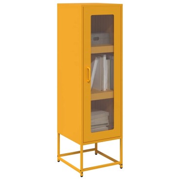 vidaXL Highboard Μουστάρδα κίτρινη 36x39x123cm χάλυβα ψυχρής έλασης 1 τεμ.