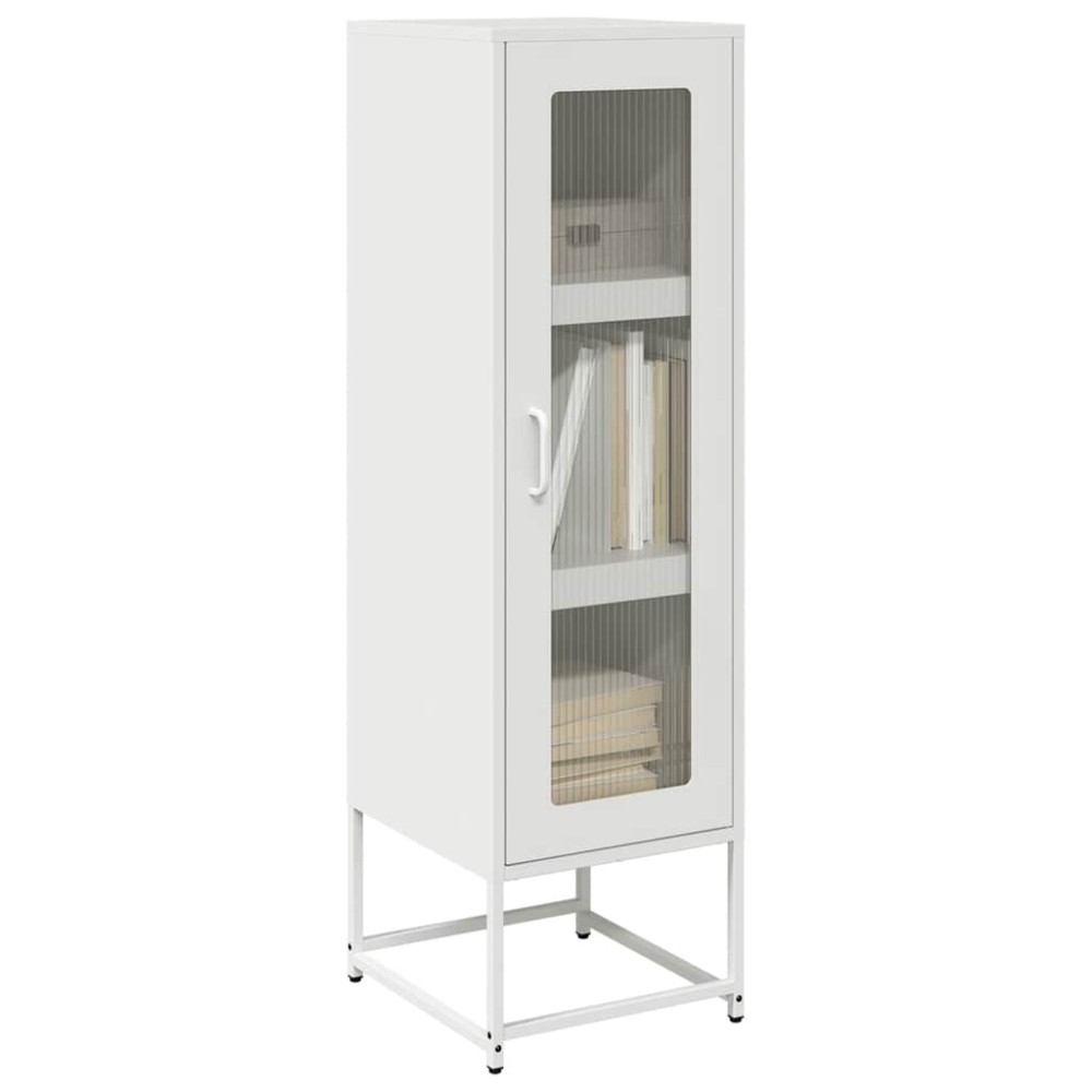 vidaXL Highboard Λευκό 36x39x123cm από χάλυβα ψυχρής έλασης 1 τεμ.