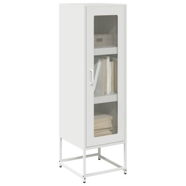 vidaXL Highboard Λευκό 36x39x123cm από χάλυβα ψυχρής έλασης 1 τεμ.