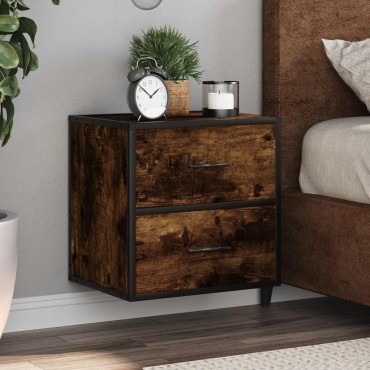 vidaXL Επίτοιχα κομοδίνα 2 τεμ. καπνιστή δρυς 40x31x39,5cm