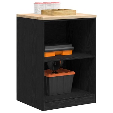 vidaXL ντουλάπι αποθήκευσης γκαράζ μαύρο 60x51x85 εκ μασίφ ξύλο πεύκο