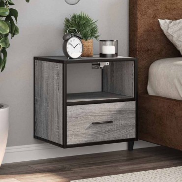 vidaXL Επίτοιχο κομοδίνο Grey Sonoma 40x31x39,5cm 1 τεμ.