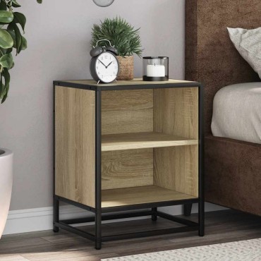 vidaXL Κομοδίνα 2 τεμ. Sonoma Oak Κατασκευασμένο ξύλο και μέταλλο 40x31x50 cm