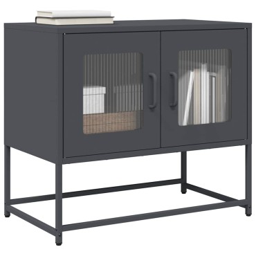 ντουλάπι τηλεόρασης vidaXL Ανθρακί 68x39x60,5cm Ατσάλι ψυχρής έλασης