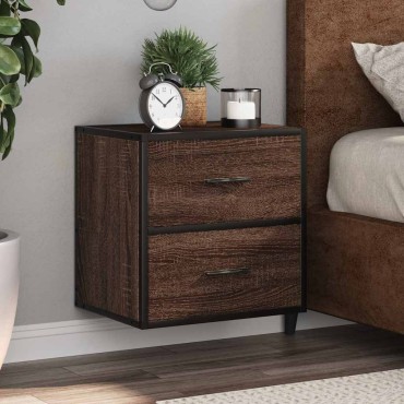 vidaXL Κομοδίνο επίτοιχο ντουλάπι καφέ δρυς 40x31x39,5cm 1 τεμ.