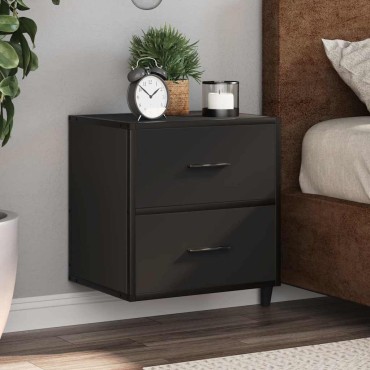 vidaXL Επίτοιχο ντουλάπι κομοδίνου Μαύρο 40x31x39,5cm 1 τεμ.