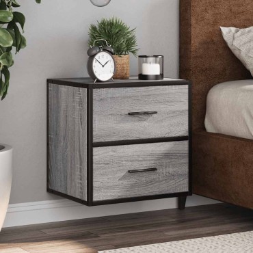 vidaXL Επίτοιχο κομοδίνο Grey Sonoma 40x31x39,5cm 1 τεμ.