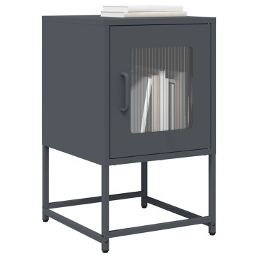 vidaXL Κομοδίνο Ανθρακί 36x39x60,5cm από χάλυβα ψυχρής έλασης 1 τεμ.