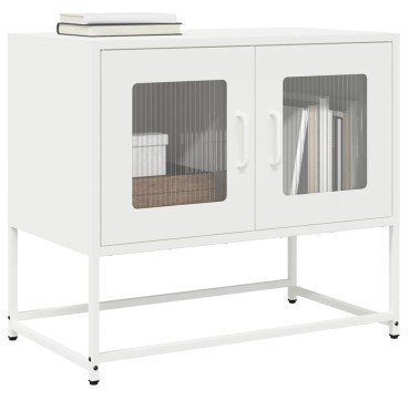 ντουλάπι τηλεόρασης vidaXL Λευκό 68x39x60,5cm από χάλυβα ψυχρής έλασης