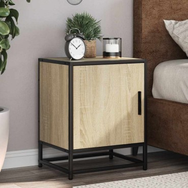 vidaXL Κομοδίνα 2 τεμ. Sonoma Oak Κατασκευασμένο ξύλο και μέταλλο 40x31x50 cm