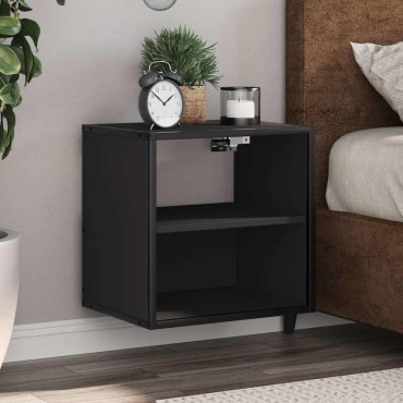 vidaXL Επίτοιχο ντουλάπι κομοδίνου Μαύρο 40x31x39,5cm 1 τεμ.