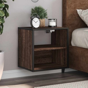 vidaXL Κομοδίνο επίτοιχο ντουλάπι καφέ δρυς 40x31x39,5cm 1 τεμ.