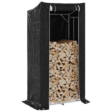 vidaxL Ράφι για καυσόξυλα με κάλυμμα βροχής 100x60x200 εκ.