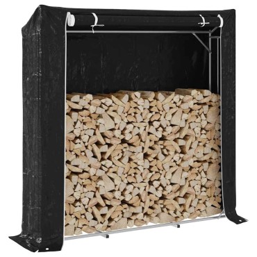 vidaxL Ράφι για καυσόξυλα με κάλυμμα βροχής 200x40x200 εκ.