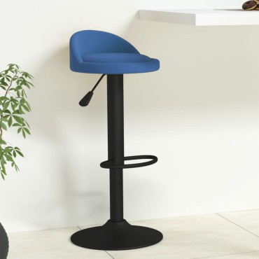 vidaXL Σκαμπό Μπαρ Μπλε Βελούδινο 36x38x(72-94)cm 1 τεμ.