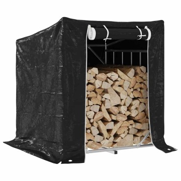 vidaxL Ράφι για καυσόξυλα με κάλυμμα βροχής 100,5x80,5x110,5 εκ.
