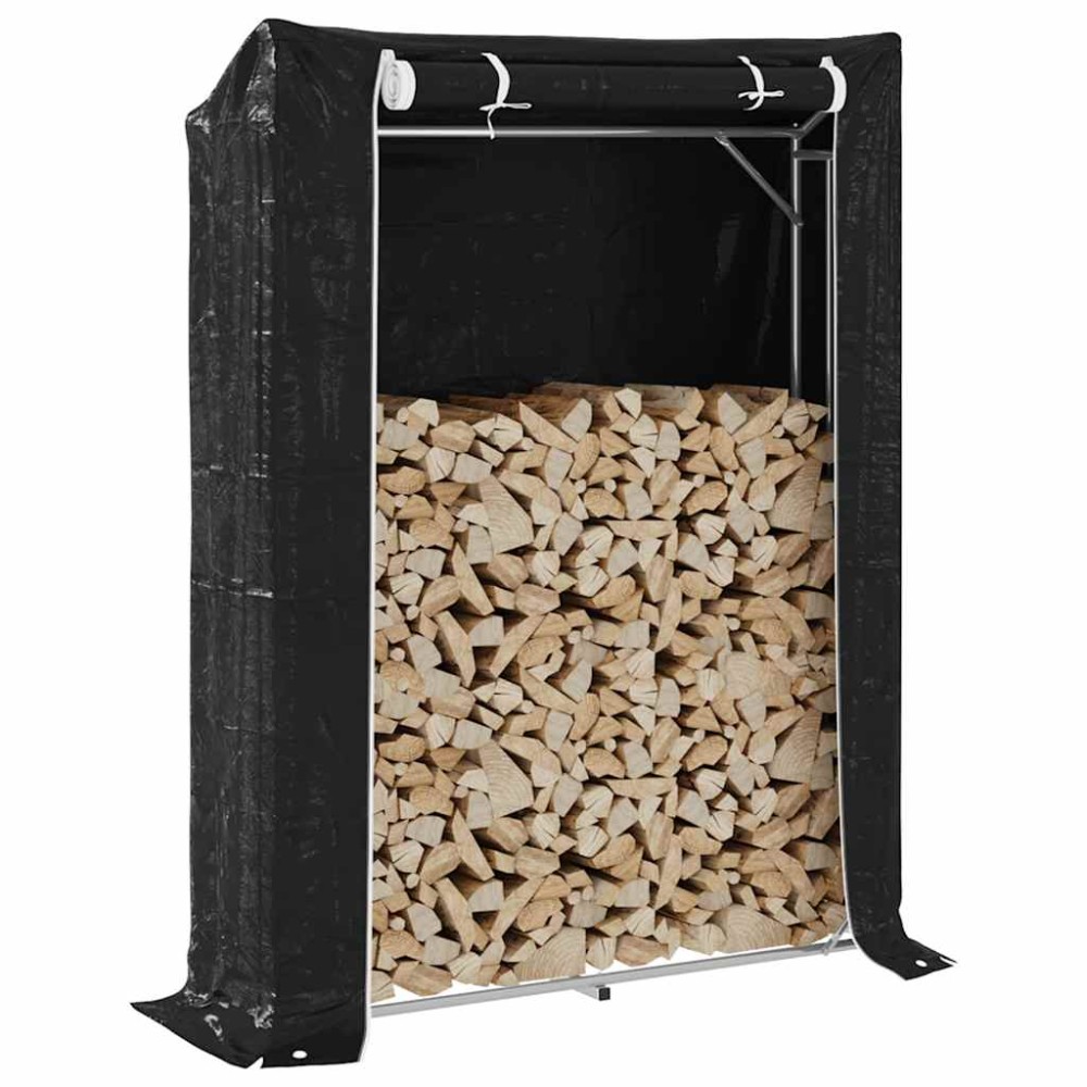 vidaxL Ράφι για καυσόξυλα με κάλυμμα βροχής 150x40x200 εκ.