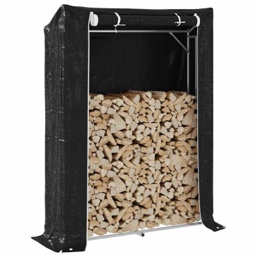 vidaxL Ράφι για καυσόξυλα με κάλυμμα βροχής 150x40x200 εκ.