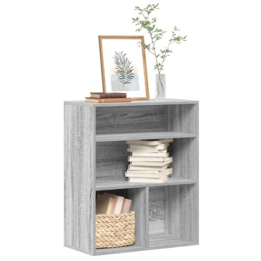 vidaXL Βιβλιοθήκη Γκρι Sonoma 60x30x71,5cm από Επεξεργασμένο Ξύλο 1 τεμ.