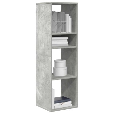 vidaXL Βιβλιοθήκη Γκρι του Σκυροδέματος 34x31x112cm από Μοριοσανίδα 1 τεμ.