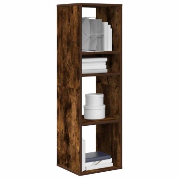 vidaXL Βιβλιοθήκη Καπνιστή Δρυς 34x31x112cm από Επεξεργασμένο Ξύλο 1 τεμ.