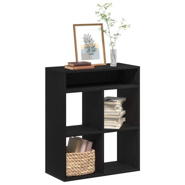 vidaXL Βιβλιοθήκη με 5 Ράφια Μαύρη 66x31x80cm Επεξεργασμένο Ξύλο 1 τεμ.