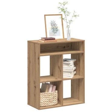 vidaXL Βιβλιοθήκη Αρτισιανή Δρυς 66x31x80cm Επεξεργ. Ξύλο 1 τεμ.