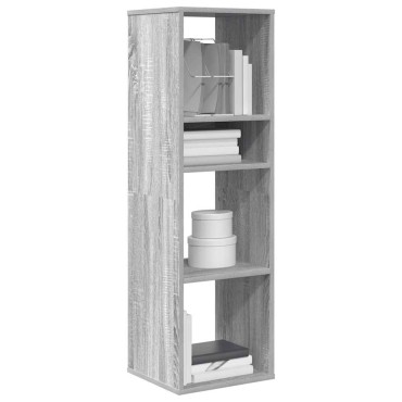 vidaXL Βιβλιοθήκη Γκρι Sonoma 34x31x112cm από Επεξεργασμένο Ξύλο 1 τεμ.