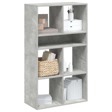 vidaXL Βιβλιοθήκη Γκρι του Σκυροδέματος 66x31x112cm από Μοριοσανίδα 1 τεμ.