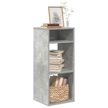 vidaXL Βιβλιοθήκη Γκρι του Σκυροδέματος 34x31x80cm Επεξ. Ξύλο 1 τεμ.