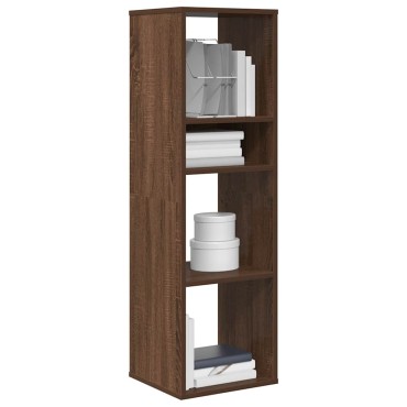 vidaXL Βιβλιοθήκη Καφέ Δρυς 34x31x112cm από Επεξεργασμένο Ξύλο 1 τεμ.