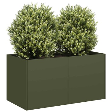 vidaXL Ζαρντινιέρα Λαδί 80x40x40 εκ. από Χάλυβα Ψυχρής Έλασης