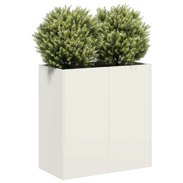 vidaXL Ζαρντινιέρα Λευκή 80x40x80 εκ. από Χάλυβα Ψυχρής Έλασης