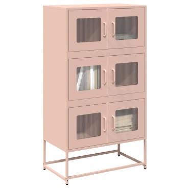 vidaXL Highboard Ροζ 68x39x123cm Ατσάλι 1 τεμ.