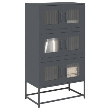 vidaXL Highboard Ανθρακί 68x39x123cm Χάλυβας 1 τεμ.