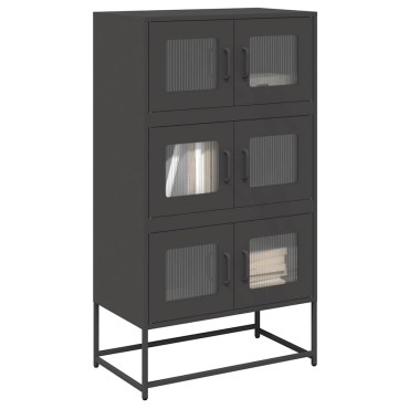 vidaXL Highboard Μαύρο 68x39x123cm Χάλυβας 1 τεμ.