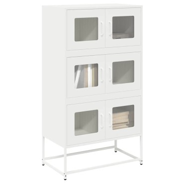 vidaXL Highboard Λευκό 68x39x123cm Ατσάλι 1 τεμ.