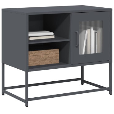 vidaXL Έπιπλο Τηλεόρασης Ανθρακί 68x39x60,5cm από Χάλυβα