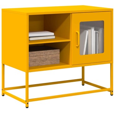 vidaXL Έπιπλο Τηλεόρασης Μουσταρδί Κίτρινο 68x39x60,5cm από Ατσάλι
